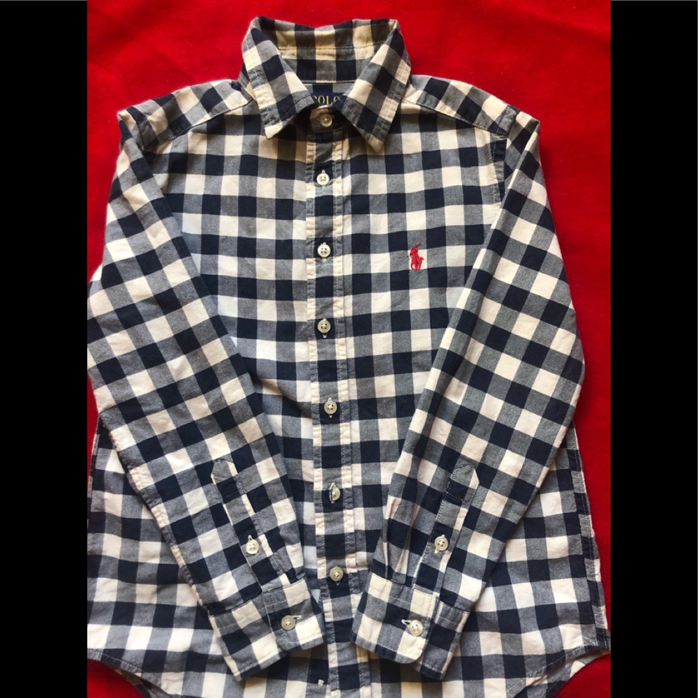 Boy’s plaid polo shirt, used but in excellent condition